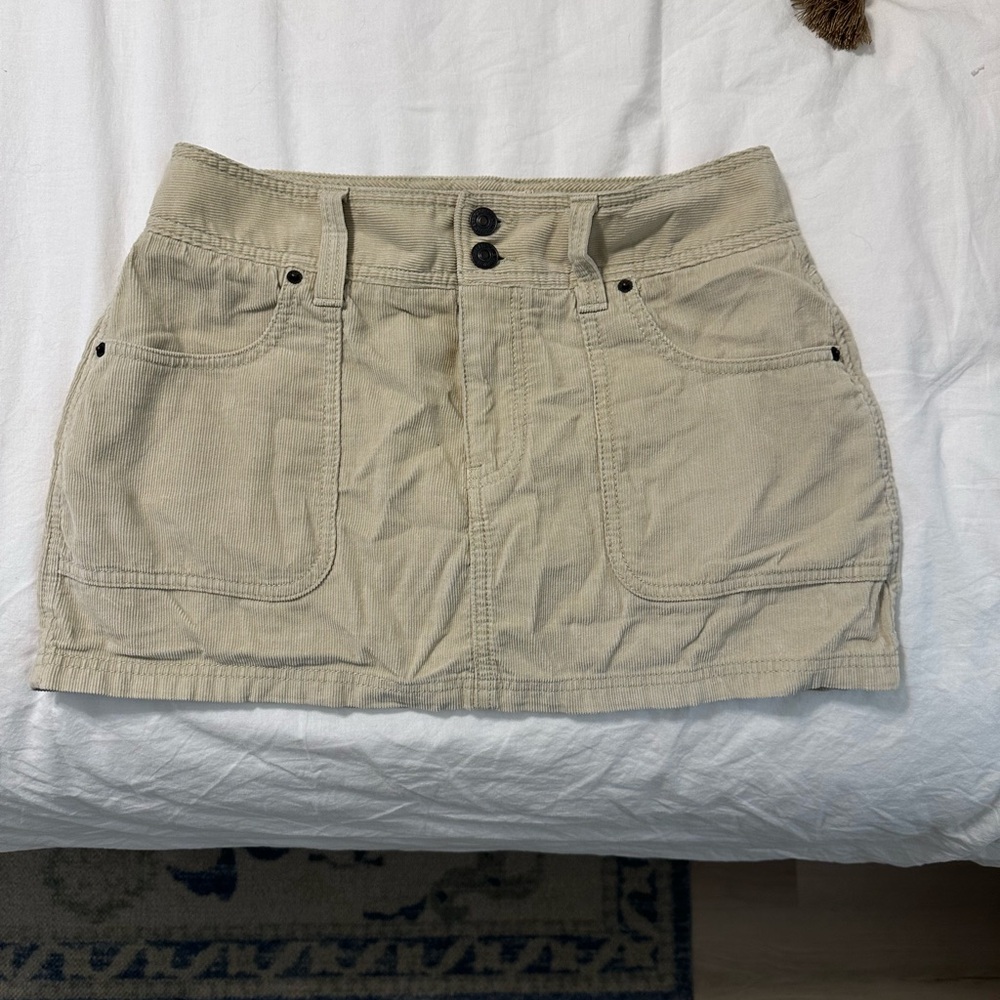 Abercrombie & Fitch beige Corduroy micro skirt